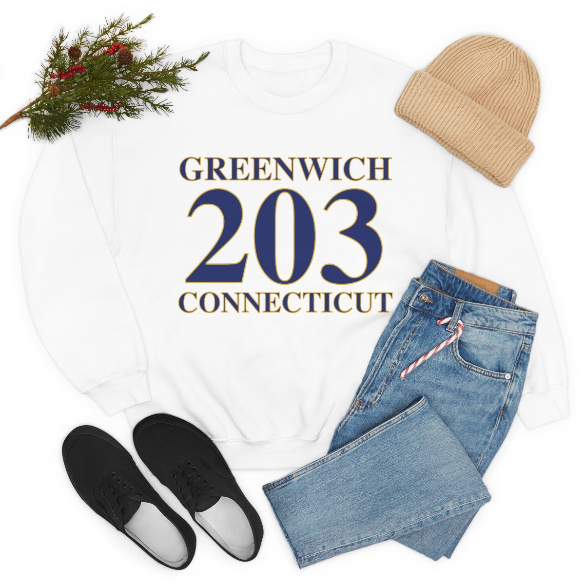 Greenwich 203 Connecticut // greenwich connecticut unisex sweatshirts  // finding connecticut 