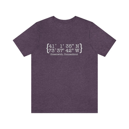 greenwich ct / connecticut tee shirt 
Greenwich Coordinates // greenwich CT unisex t shirt   // finding connecticut