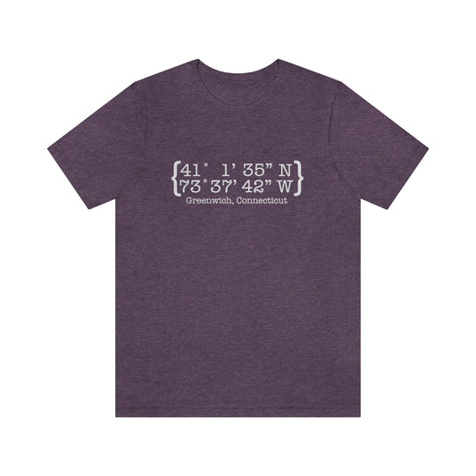 greenwich ct / connecticut tee shirt 
Greenwich Coordinates // greenwich CT unisex t shirt   // finding connecticut
