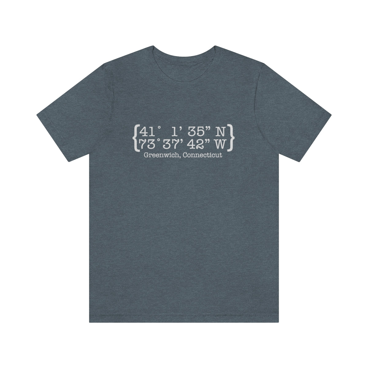greenwich ct / connecticut t shirt 

Greenwich Coordinates // greenwich CT unisex t shirt   // finding connecticut