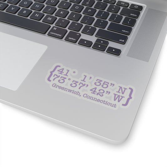 Greenwich Coordinates // greenwich Connecticut stickers // finding connecticut 
