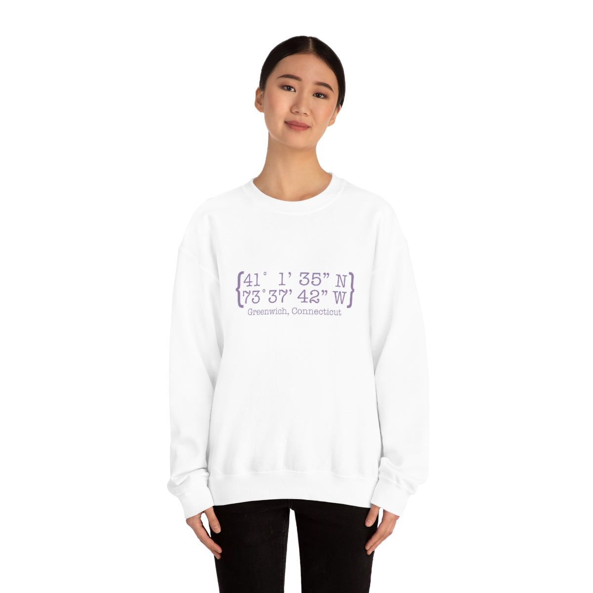 Greenwich Coordinates // greenwich Connecticut unisex sweatshirt  // finding connecticut