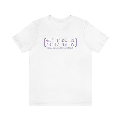Greenwich Coordinates // greenwich Connecticut unisex t shirt    // finding connecticut