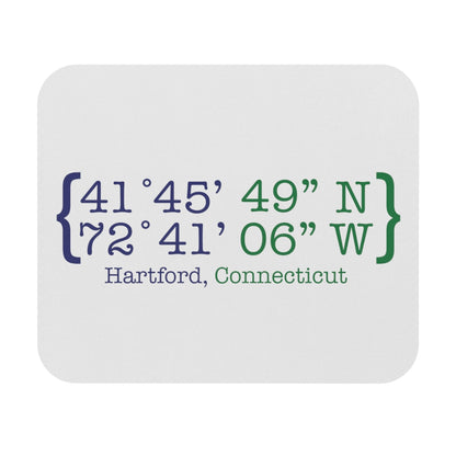 Hartford Coordinates Mouse Pad (Rectangle)  Proceeds help grow Finding Connecticut's website and brand.   Click here to return to our home page.

Hartford Coodinates mouse pad // hartford connecticut mouse pad /// finding connecticut