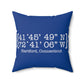 Hartford Coordinates Spun Polyester Square Pillow  Proceeds help grow Finding Connecticut's website and brand.   Click here to return to our home page.

Hartford Coordinates // Hartford CT pillow // finding Connecticut 
