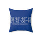 Hartford Coordinates Spun Polyester Square Pillow  Proceeds help grow Finding Connecticut's website and brand.   Click here to return to our home page.

Hartford Coordinates // Hartford CT pillow // finding Connecticut 