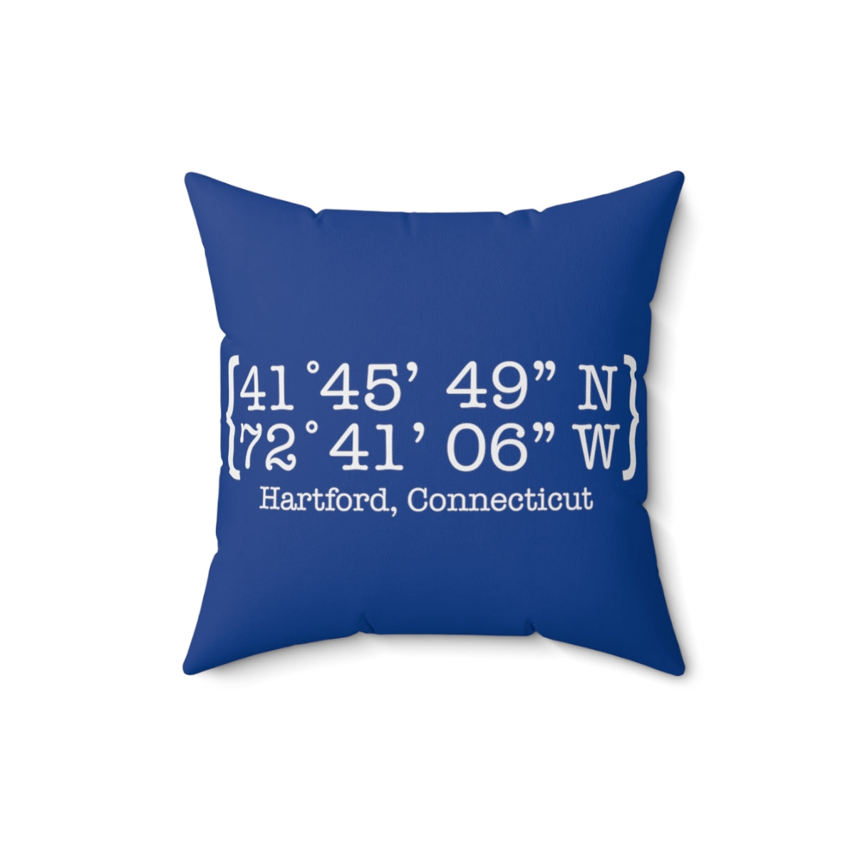 Hartford Coordinates Spun Polyester Square Pillow  Proceeds help grow Finding Connecticut's website and brand.   Click here to return to our home page.

Hartford Coordinates // Hartford CT pillow // finding Connecticut 