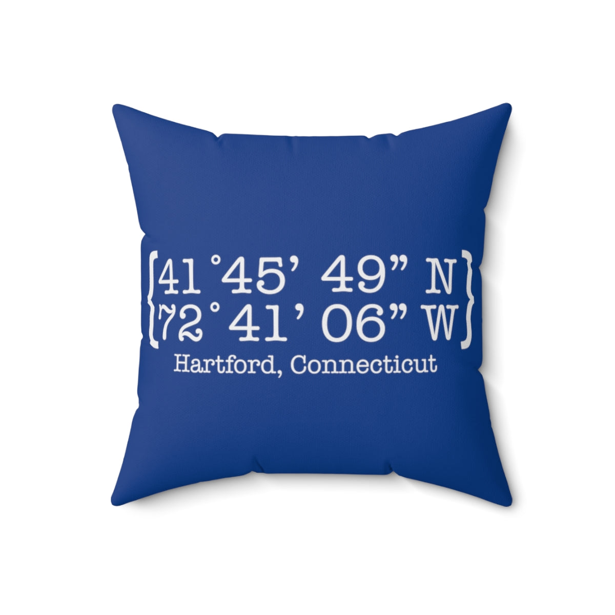 Hartford Coordinates Spun Polyester Square Pillow  Proceeds help grow Finding Connecticut's website and brand.   Click here to return to our home page.
Hartford Coordinates // Hartford CT pillow // finding Connecticut 