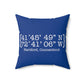 Hartford Coordinates Spun Polyester Square Pillow  Proceeds help grow Finding Connecticut's website and brand.   Click here to return to our home page.

Hartford Coordinates // Hartford CT pillow // finding Connecticut 