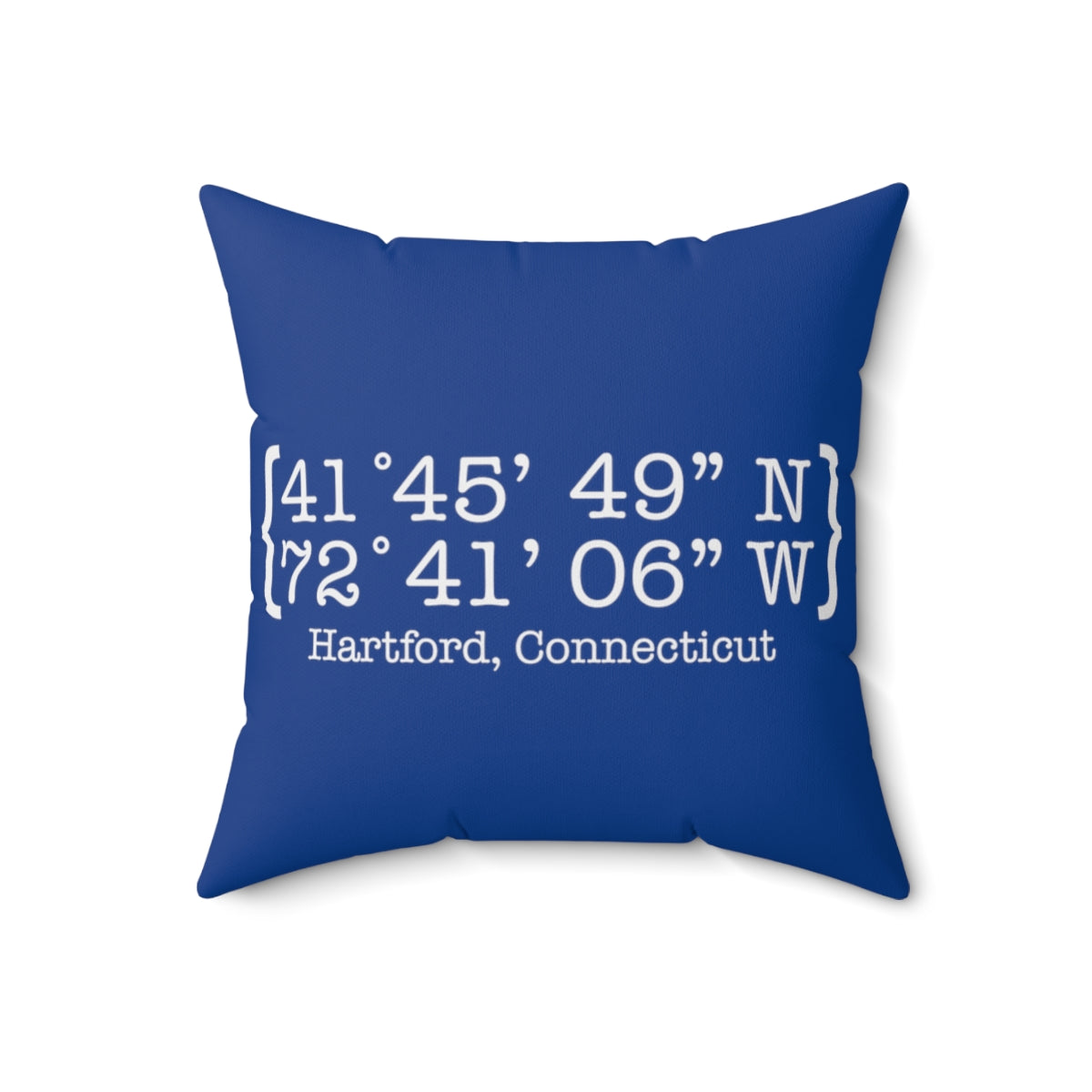 Hartford Coordinates Spun Polyester Square Pillow  Proceeds help grow Finding Connecticut's website and brand.   Click here to return to our home page.

Hartford Coordinates // Hartford CT pillow // finding Connecticut 