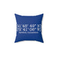Hartford Coordinates Spun Polyester Square Pillow  Proceeds help grow Finding Connecticut's website and brand.   Click here to return to our home page.

Hartford Coordinates // Hartford CT pillow // finding Connecticut 