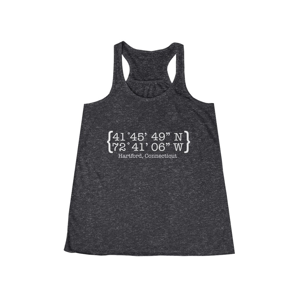 Hartford Coordinates Women's Flowy Racerback Tank  Proceeds help grow Finding Connecticut's website and brand.   Click here to return to our home page.

Hartford Coordinates // Hartford Connecticut tank top shirt /// finding connecticut 