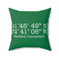 Hartford Coordinates Spun Polyester Square Pillow  Proceeds help grow Finding Connecticut's website and brand.   Click here to return to our home page.

Hartford Coordinates  // hartford conn pillow // finding connecticut 