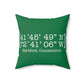 Hartford Coordinates Spun Polyester Square Pillow  Proceeds help grow Finding Connecticut's website and brand.   Click here to return to our home page.

Hartford Coordinates  // hartford conn pillow // finding connecticut 