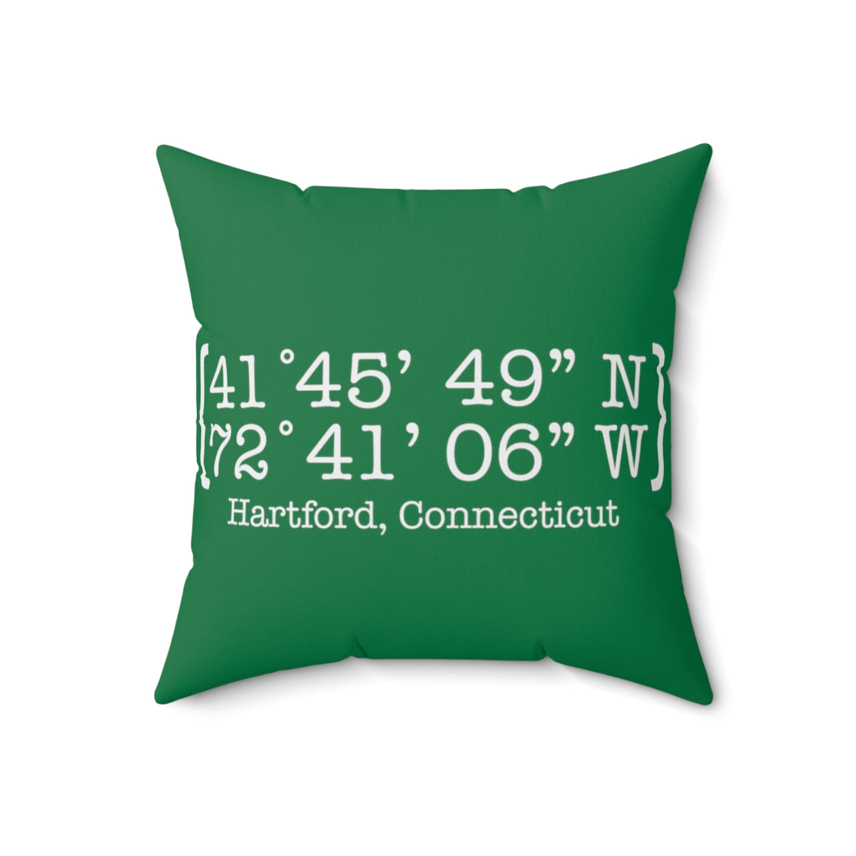 Hartford Coordinates Spun Polyester Square Pillow  Proceeds help grow Finding Connecticut's website and brand.   Click here to return to our home page.

Hartford Coordinates  // hartford conn pillow // finding connecticut 