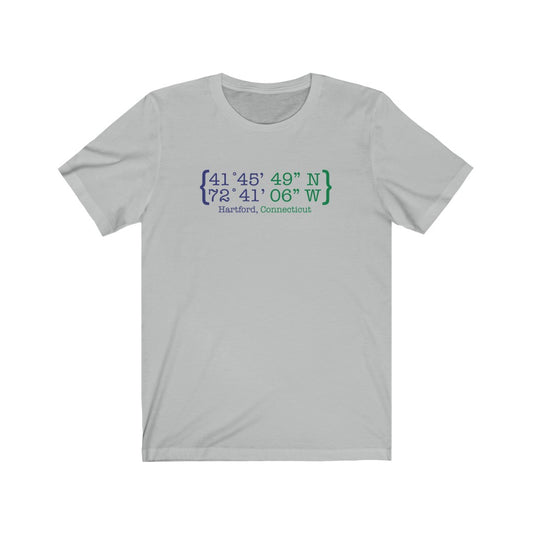 Hartford Coordinates Unisex Jersey Short Sleeve Tee  Proceeds help grow Finding Connecticut's website and brand.   Click here to return to our home page. 

Hartford Coordinates // hartford connecticut unisex shirt // finding connecticut 