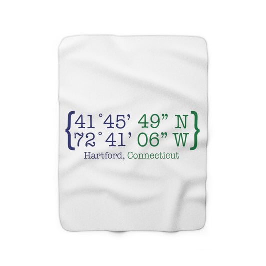 Hartford Coordinates Sherpa Fleece Blanket  Proceeds help grow Finding Connecticut's website and brand.   Click here to return to our home page.

Hartford Coordinates // hartford conneticut blanket // finding conenticut