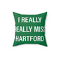 I Really Really Miss Hartford Polyester Square Pillow   Proceeds of this collection go to help Finding Connecticut’s website and brand. Free USA shipping.  Click here to go back to our home page

I Really Really miss hartford // hartford conn pillows // finding connecticut