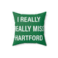 I Really Really Miss Hartford Polyester Square Pillow   Proceeds of this collection go to help Finding Connecticut’s website and brand. Free USA shipping.  Click here to go back to our home page

I Really Really miss hartford // hartford conn pillows // finding connecticut