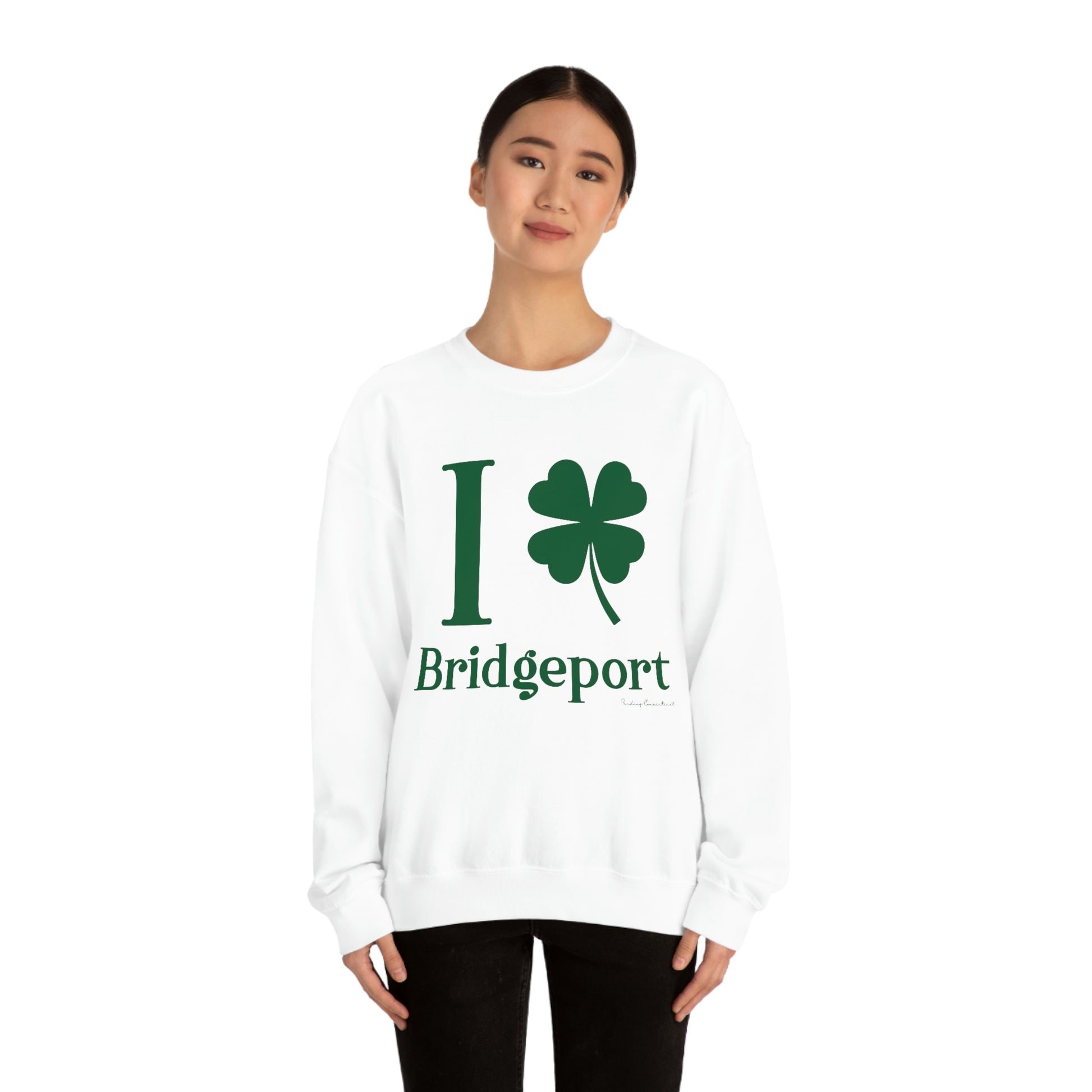 I clover bridgeport st patrick's day unisex sweatshirt // bridgeport ct / finding connecticut