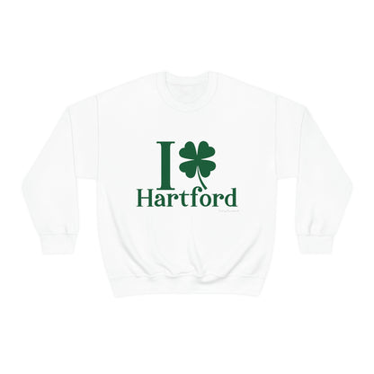 Hartford Connecticut St. Patrick’s Day shirt, I Clover Hartford 
I clover hartford /// hartford CT st patricks day unisex  sweattshirt / finding connecticut