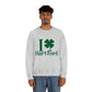  I clover hartford /// hartford CT st patricks day unisex  sweattshirt / finding connecticut