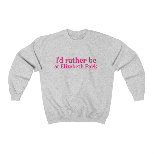I’d rather be at Elizabeth Park sweatshirts.  West Hartford Connecticut tee shirts, hoodies sweatshirts, mugs, and other apparel, home gifts, and souvenirs. Proceeds of this collection go to help Finding Connecticut’s brand. Free USA shipping. 

I"d rather be at Elizabeth Park // Elizbabeth Park Hartford Connecticut unisex sweatshirt  // Finding Connecticut