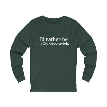 greenwich ct / connecticut long sleeve tee shirt 

I'd rather be in Old Greenwich // Old Greenwich ct unisex long sleeve shirts / Finding Connecticut 
