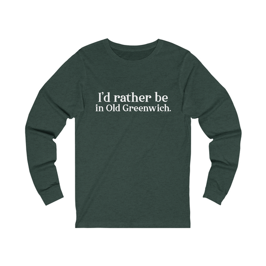 greenwich ct / connecticut long sleeve tee shirt 

I'd rather be in Old Greenwich // Old Greenwich ct unisex long sleeve shirts / Finding Connecticut 