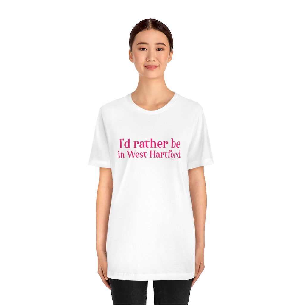 I’d rather be in West Hartford tee shirt.  West Hartford Connecticut tee shirts, hoodies sweatshirts, mugs, and other apparel, home gifts, and souvenirs. Proceeds of this collection go to help Finding Connecticut’s brand. Free USA shipping. 

I'd rather be in West Hartford // west hartford connecticut t shirt // finding connecticut