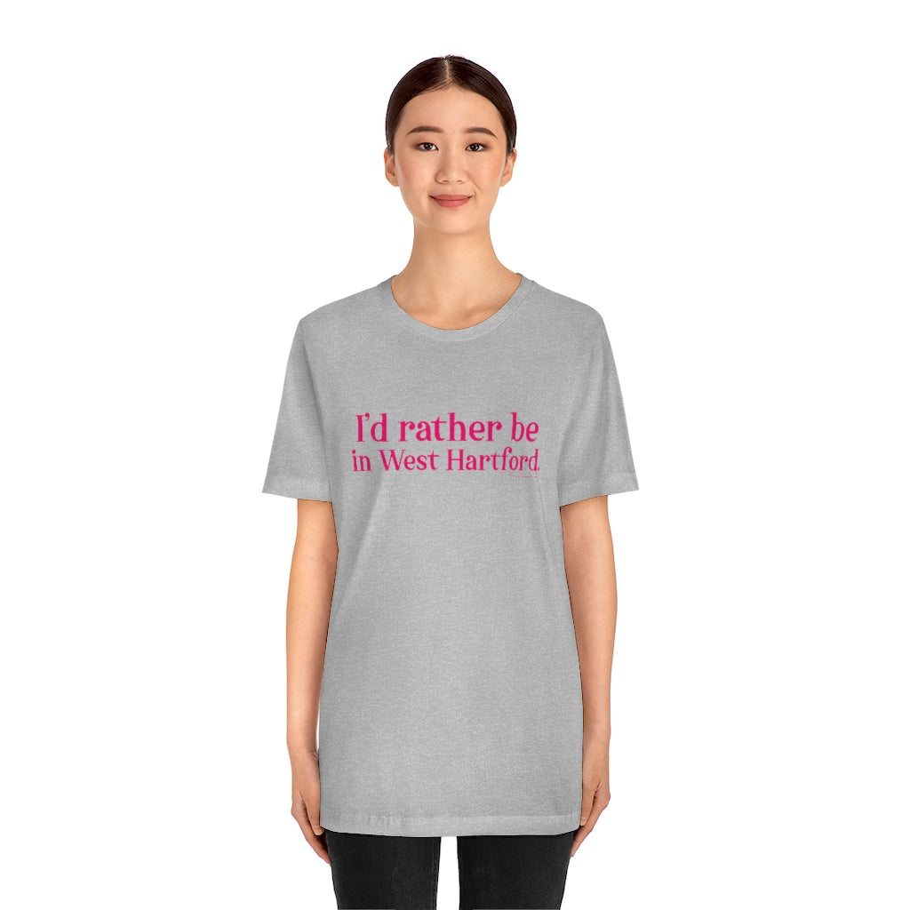 I’d rather be in West Hartford tee shirt.  West Hartford Connecticut tee shirts, hoodies sweatshirts, mugs, and other apparel, home gifts, and souvenirs. Proceeds of this collection go to help Finding Connecticut’s brand. Free USA shipping. 

I'd rather be in West Hartford // west hartford connecticut t shirt // finding connecticut