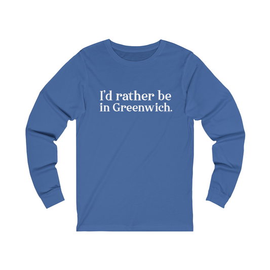 Greenwich ct / connecticut unisex long sleeve tee shirt 

I'd rather be in greenwich // greenwich unisex long sleeve shirts   // finding connecticut 