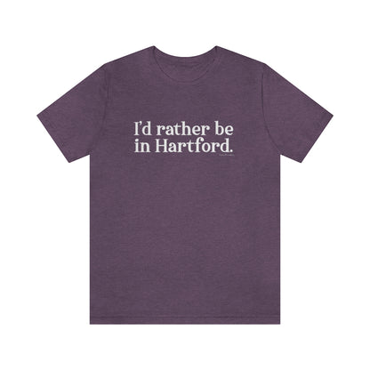 I’d rather be in Hartford Unisex Jersey Short Sleeve Tee  Proceeds of this collection go to help build Finding Connecticut’s website and brand. • Free USA shipping.   Click here to go to our home page 

I'd rather be in hartford // hartfod ct t shirt // finding connecticut