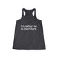I’d rather be in Hartford Women's Flowy Racerback Tank   Proceeds of this collection go to help build Finding Connecticut’s website and brand. • Free USA shipping.   Click here to go to our home page 

I'd rather be in hartford // hartfod ct tank top shirt // finding conneticut