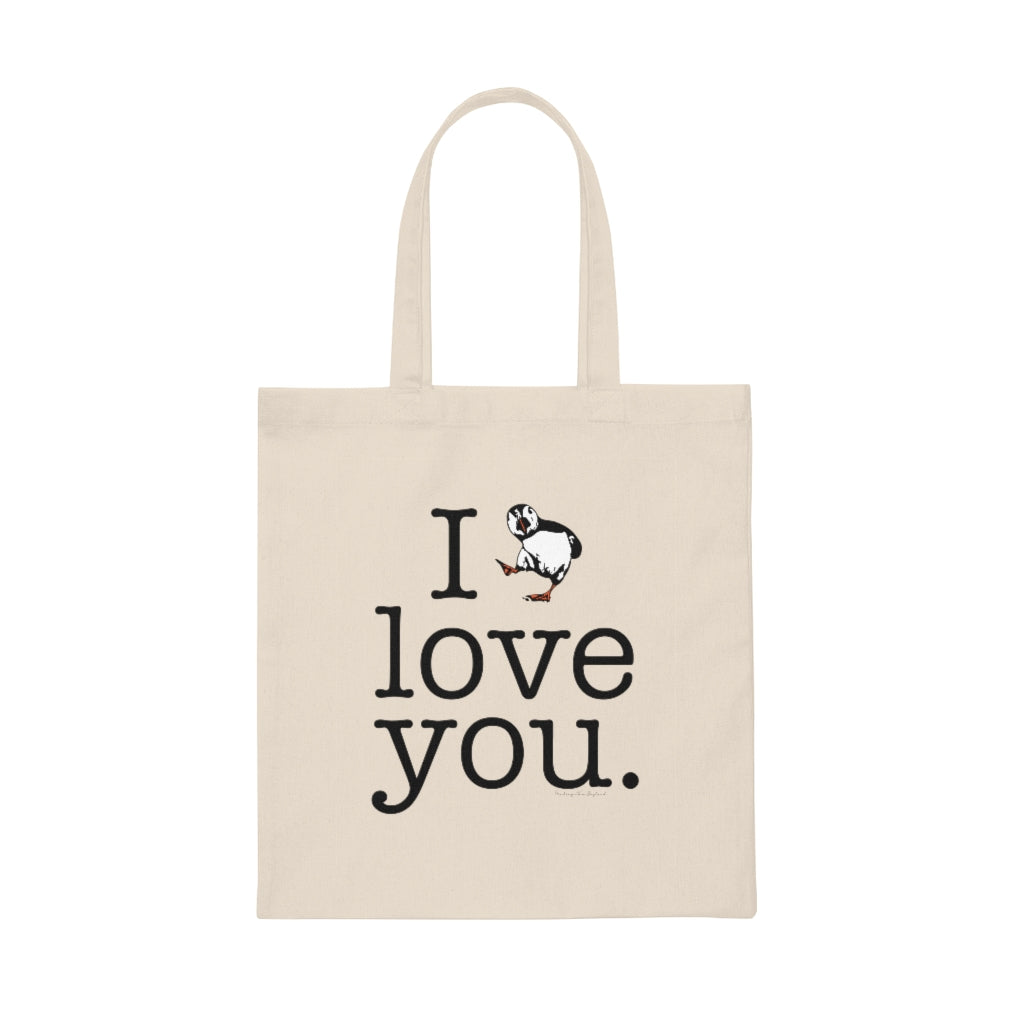 I puffin love you tote bag 