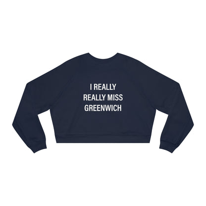 I really really miss greenwich /// greenwich ct womens cropped sweatshirt // finding connecticut 