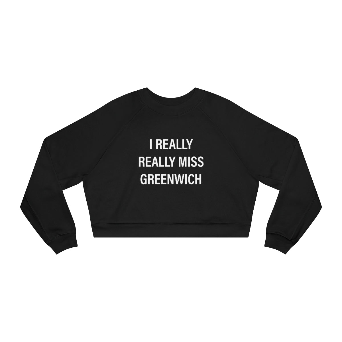 I really really miss greenwich /// greenwich ct womens cropped sweatshirt // finding connecticut 