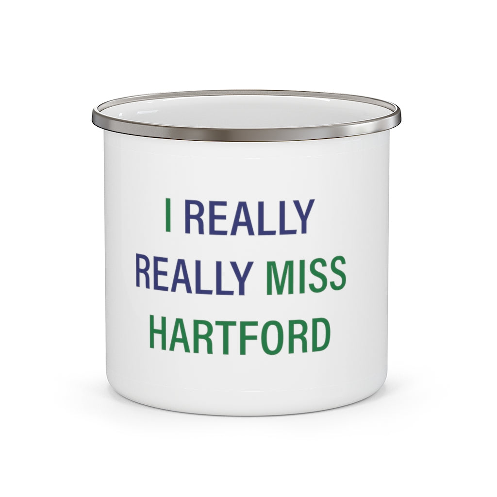 I Really Really Miss Hartford Enamel Camping Mug    Proceeds of this collection go to help Finding Connecticut’s website and brand. Free USA shipping.  Click here to go back to our home page

I really really miss hartford // hartford connecticut camping mug /// finding connecticut