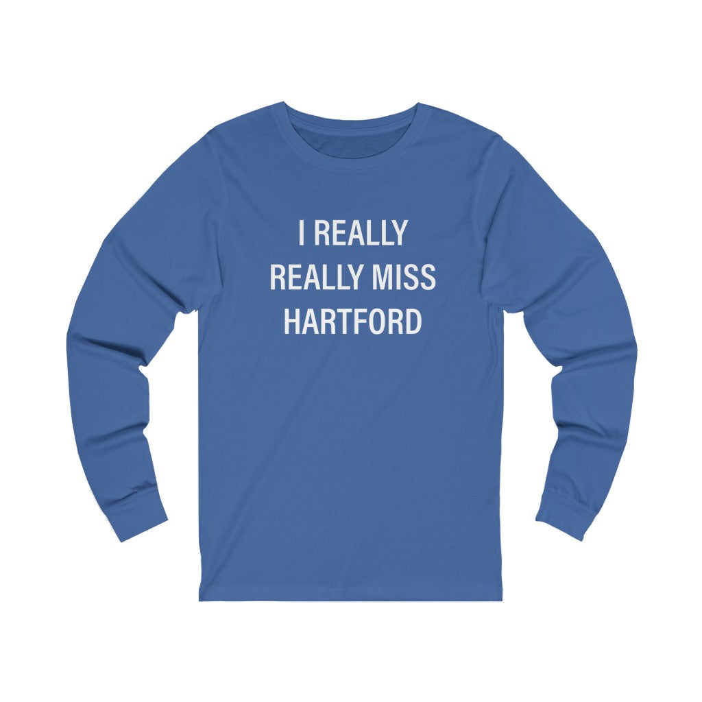 I Really Really Miss Hartford Unisex Jersey Long Sleeve Tee    Proceeds of this collection go to help Finding Connecticut’s website and brand. Free USA shipping.  Click here to go back to our home page

I really really miss hartford // hartford ct long sleeve t shirt // finding connecticut
