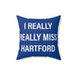 I Really Really Miss Hartford Spun Polyester Square Pillow   Proceeds of this collection go to help Finding Connecticut’s website and brand. Free USA shipping.  Click here to go back to our home page

I really really miss hartford // hartford ct pillow // finding connecticut