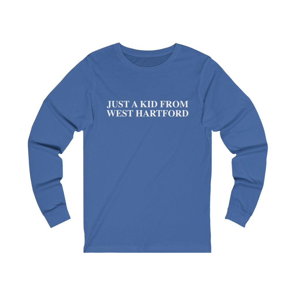 West Hartford shirt. Just a kid from West Hartford long sleeve tees.  West Hartford Connecticut tee shirts, hoodies sweatshirts, mugs, other apparel, home gifts, and souvenirs. Proceeds of this collection go to help Finding Connecticut’s brand. Free USA shipping. 

Just a kid from West Hartford // West Hartford ct long sleeve t shirt // finding connecticut
