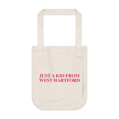 Just a kid from west hartford tote bag // west hartford connecticut gifts and merch // finding connecticut 