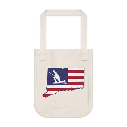 Minuteman Connecticut Flag Organic Canvas Tote Bag // westport connecticut gifts and merch // finding connecticut 