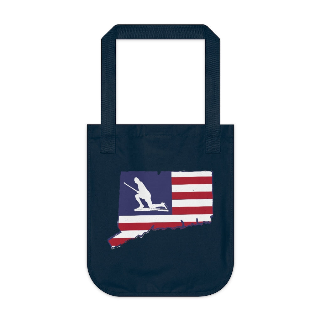 Minuteman Connecticut Flag Organic Canvas Tote Bag // westport connecticut gifts and merch // finding connecticut 
