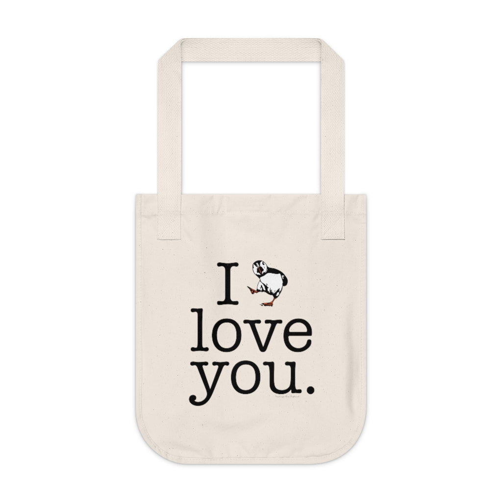 I puffin love you tote bag