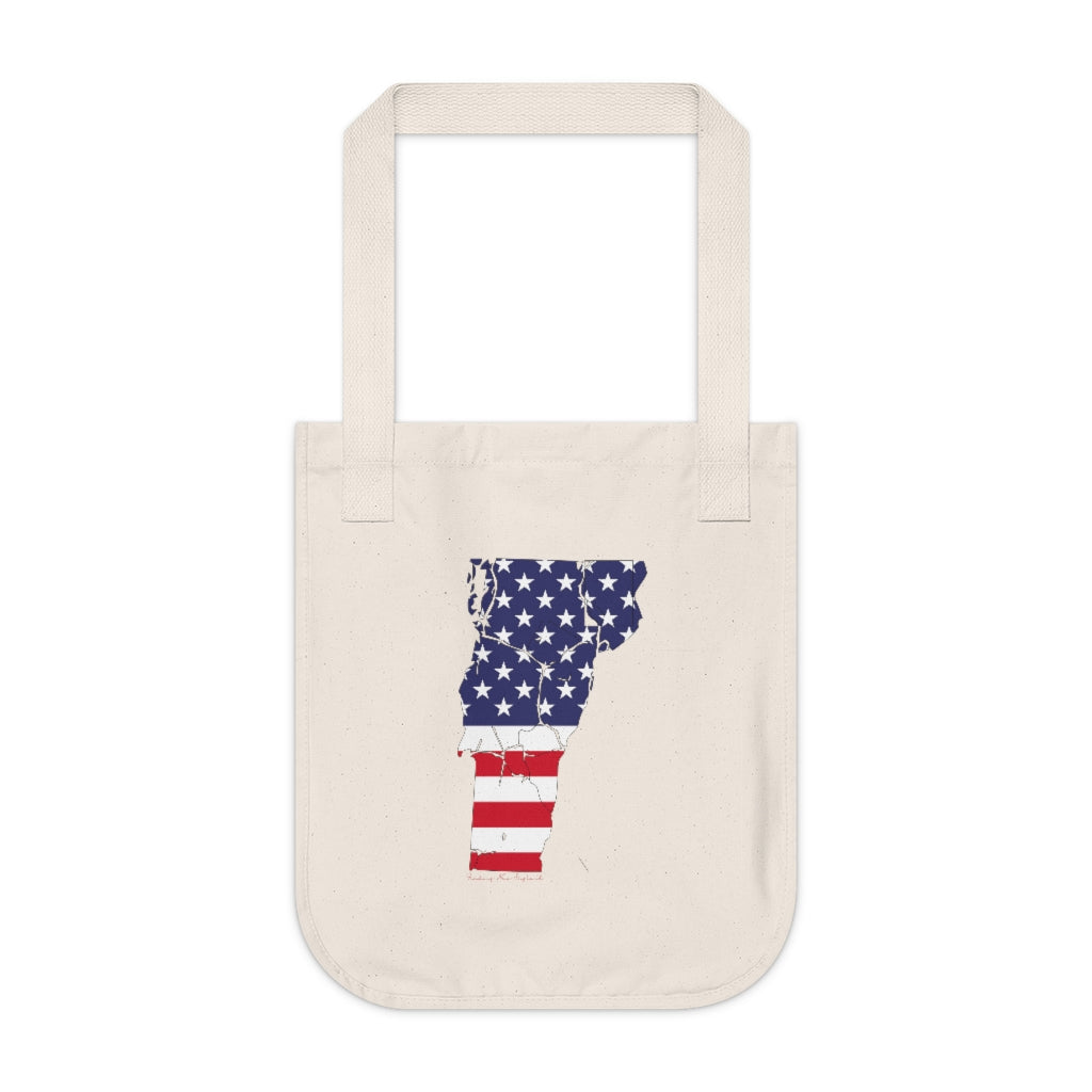 Vermont american flag tote bag // vermont gifts and merch // finding connecticut 