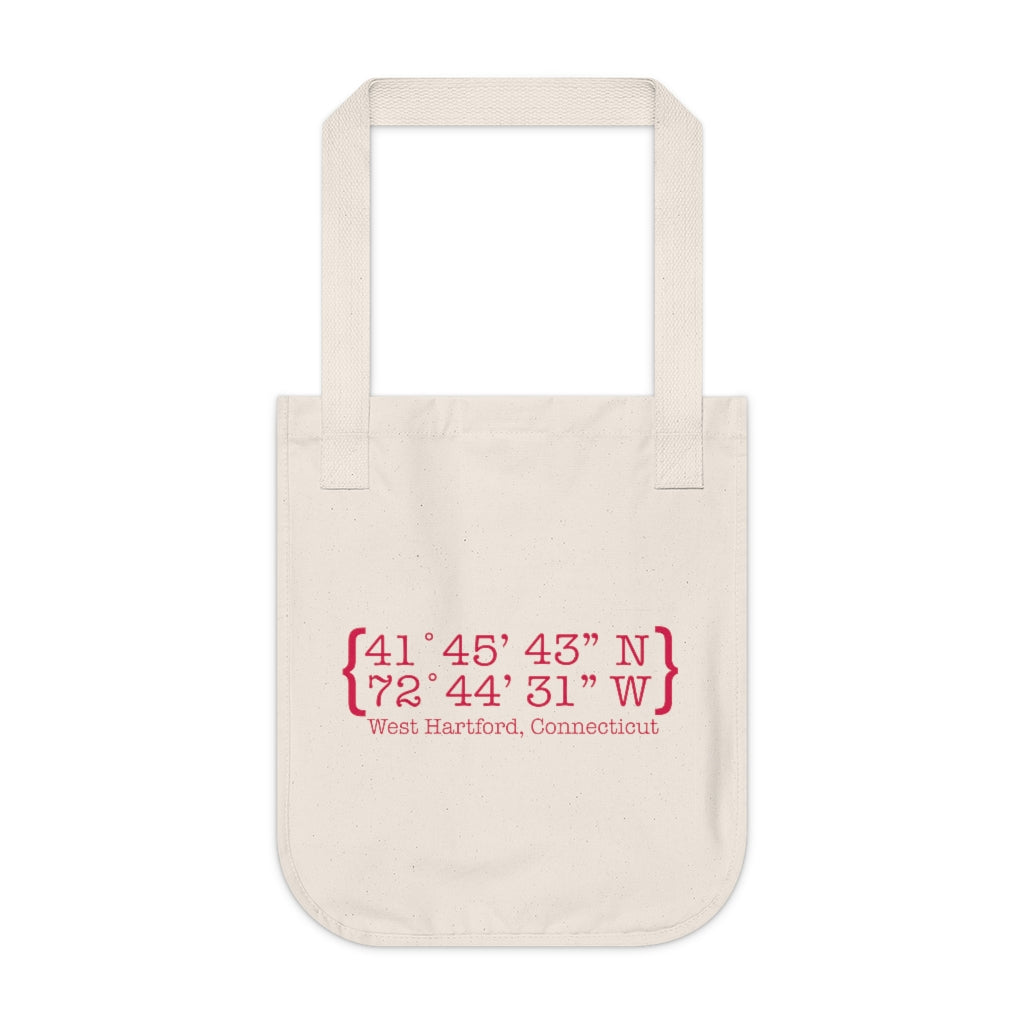 West Hartford Coordinates tote bag // west hartford connecticut gifts and merch // finding connecticut  