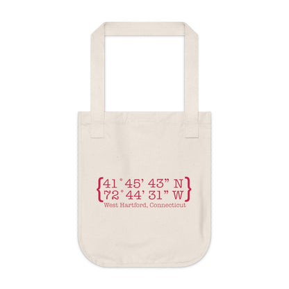 West Hartford Coordinates tote bag // west hartford connecticut gifts and merch // finding connecticut  