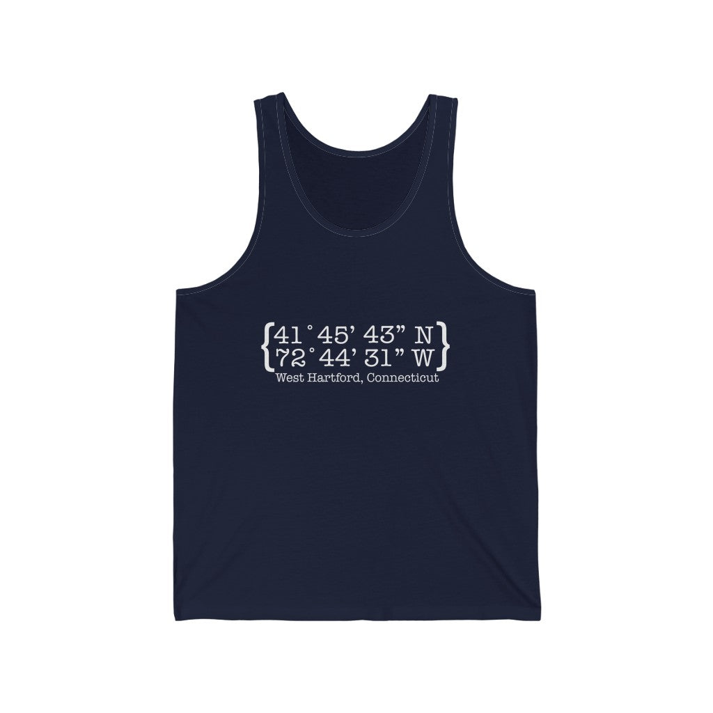 West Hartford Coordinates tank tops.  West Hartford Connecticut tee shirts, hoodies sweatshirts, mugs, other apparel, home gifts, and souvenirs. Proceeds of this collection go to help Finding Connecticut’s brand. Free USA shipping. 

West Hartford Coordinates // west hartford ct unisex tank top shirt // finding connecticut 