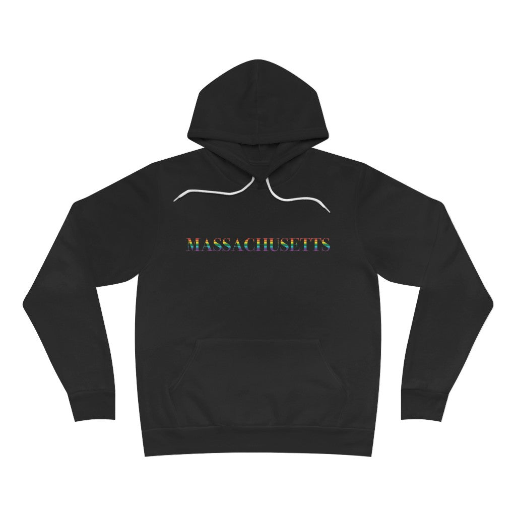 Massachusetts Rainbow Unisex Sponge Fleece Pullover Hoodie